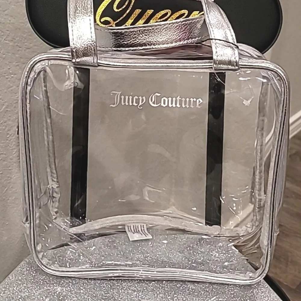 Juicy Couture Word Play & Quilted Heart Logo 4-Piece Nested Travel Cosmetic Bags